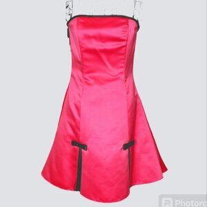 Jessica McClintock for Gunne Sax Hot Pink Strapless Dress Size 7/8